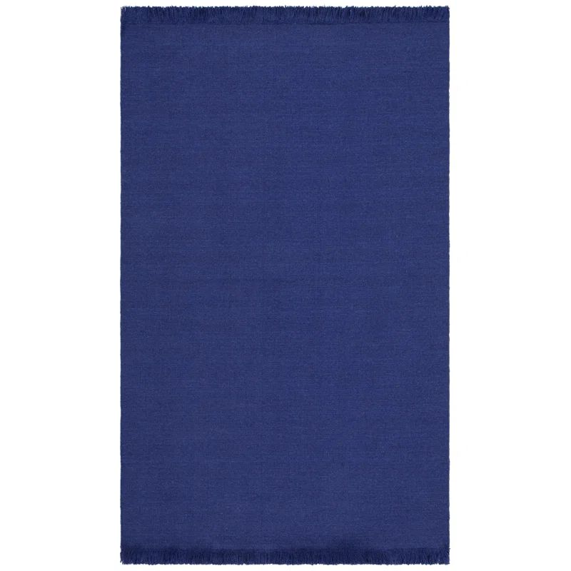 Elegant Hand-Knotted Purple Wool & Cotton 5' x 8' Area Rug