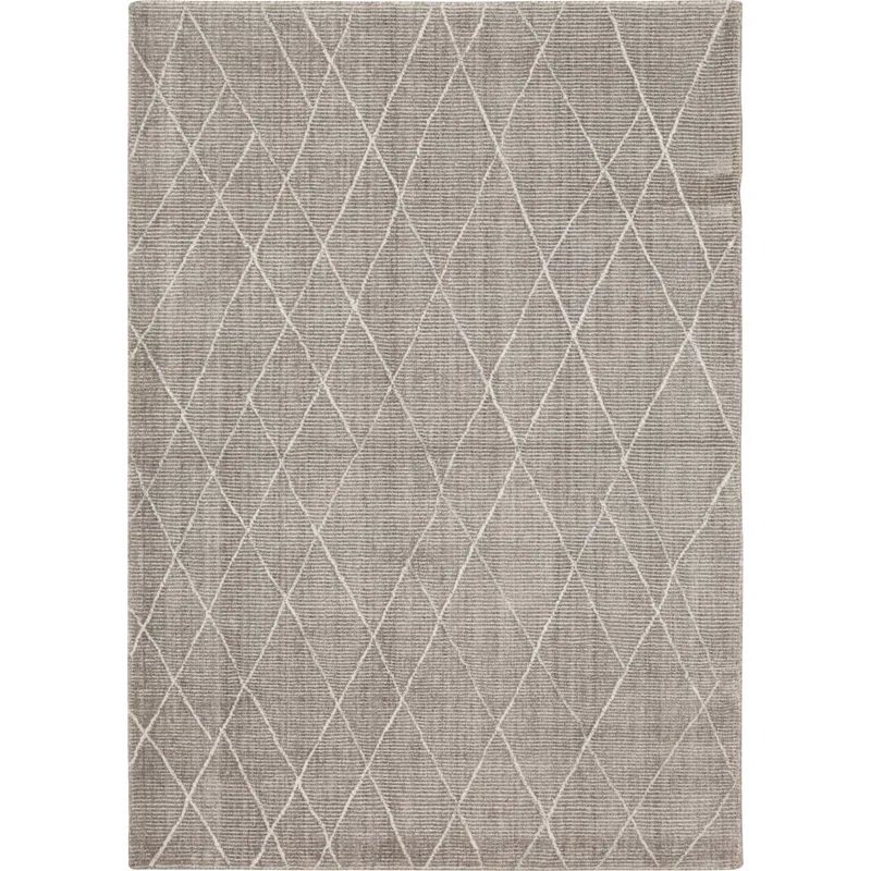 Gray Geometric Flatwoven Wool Area Rug
