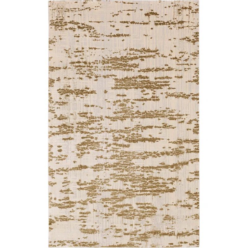 Mykonos Cream Abstract Machine-Woven Rug in Wool Blend