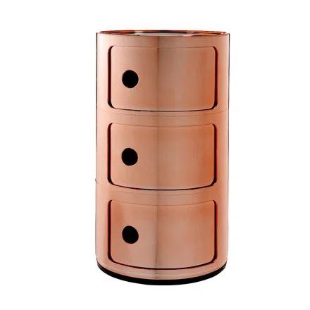 Componibili 23" Copper Modular Storage Unit with 3 Drawers