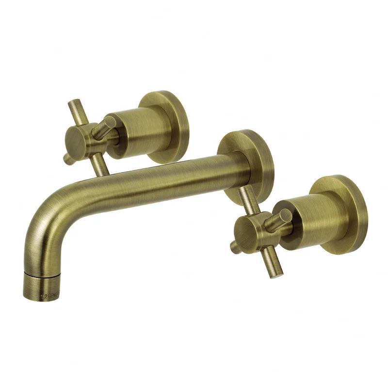 Concord Modern 8" Polished Nickel Wall Mount Bathroom Faucet