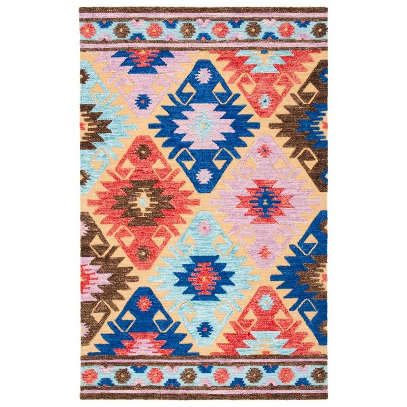 Aspen Blue Hand-Tufted Wool 3' x 5' Rustic-Chic Area Rug