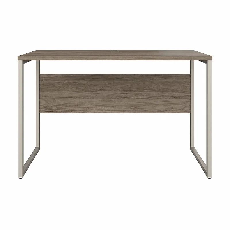 Contemporary Modern Hickory 48" Computer Desk with Silver Metal Legs