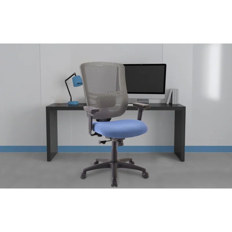 Denim Mesh Adjustable Swivel Task Chair with Fabric Seat