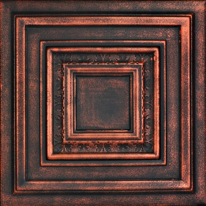 Black Copper Faux Tin 2x2 Glue-Up Ceiling Tile