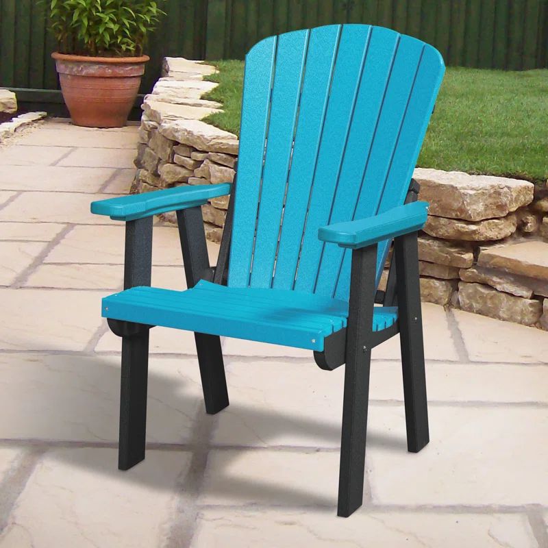 Aruba Blue & Black Amish-Made Adirondack Chair with Stainless Steel Hardware