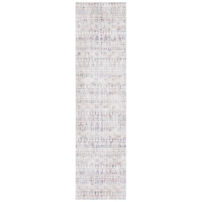 Russell 96''x26'' Silver and Blue Synthetic Area Rug