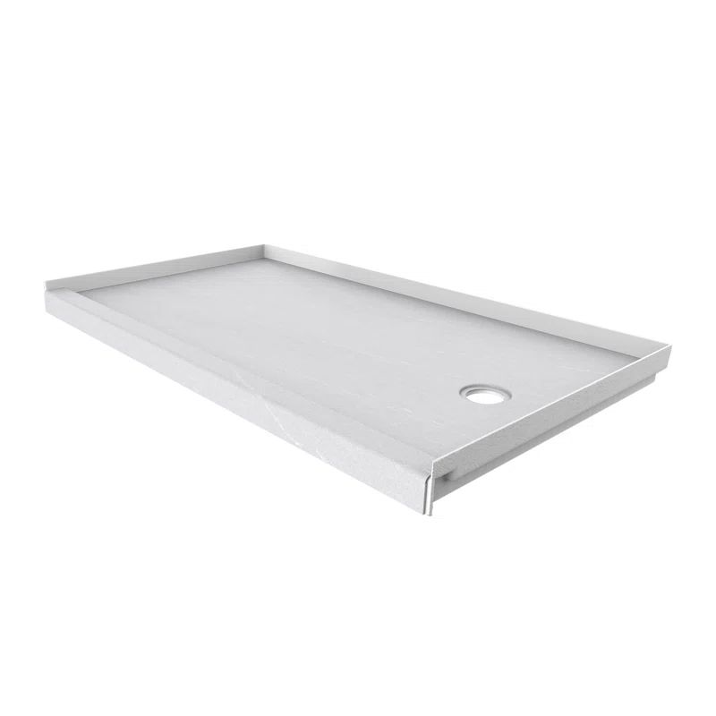 Sea Salt Composite 60" x 30" Rectangular Shower Base with Right-Hand Drain