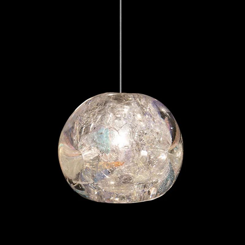 Mini Silver Glass LED Globe Pendant Light