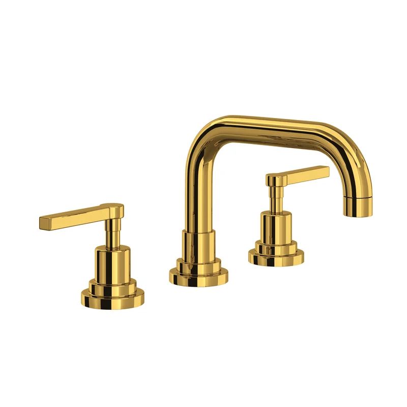 Modern Milan Polished Nickel 8" Brass Widespread Bathroom Faucet