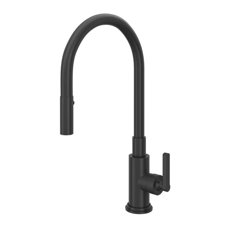 Classic Nickel 18'' Deck Mounted Kitchen Faucet with Pull-out Spray