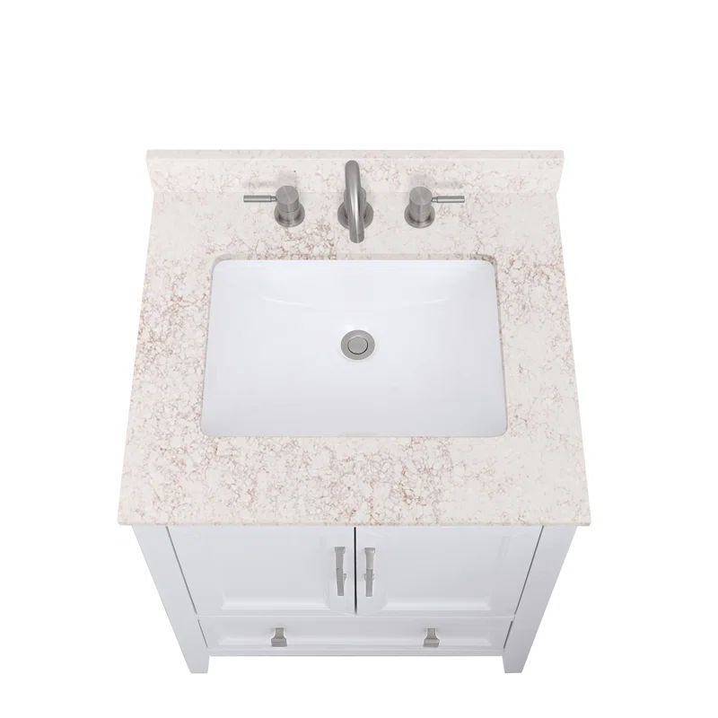 25'' Alluring Quartz Single Bathroom Vanity Top with Copper Veining
