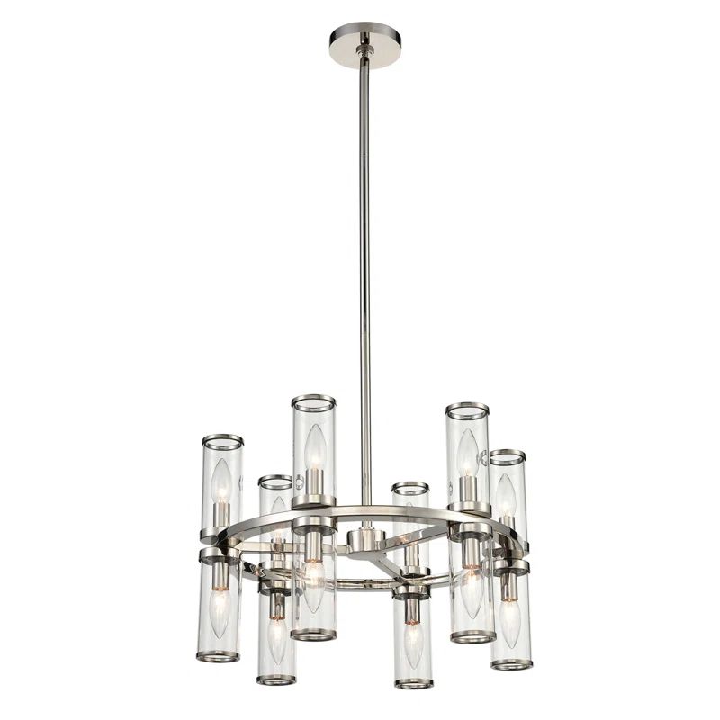 Mini Revolve 12-Light Crystal Chandelier with Polished Nickel Finish
