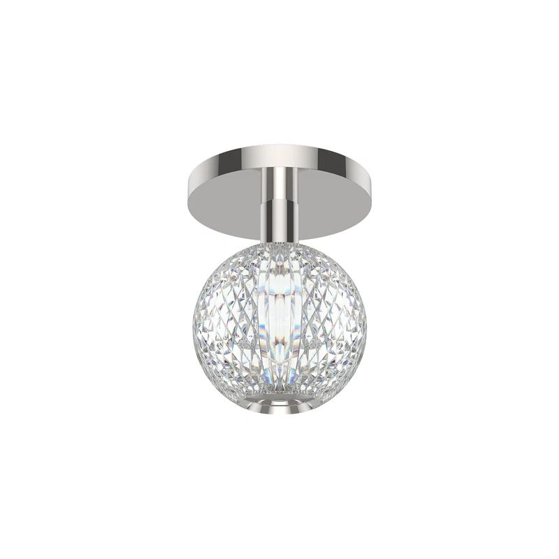Marni Polished Nickel Globe LED Indoor/Outdoor Flush Mount