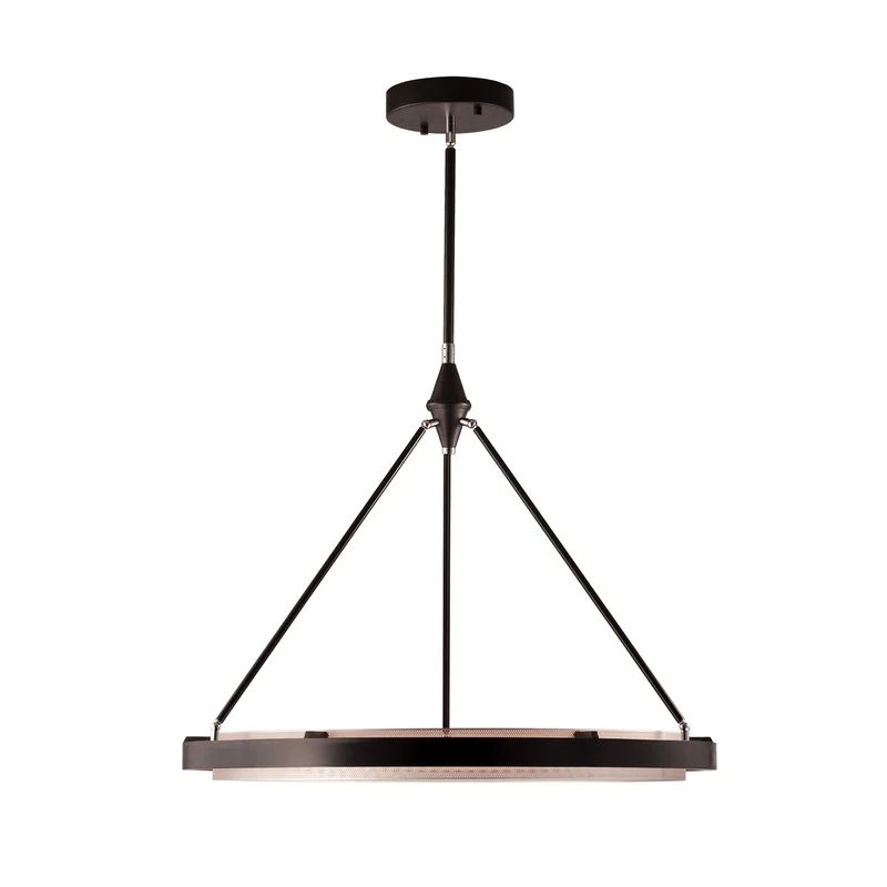 Duo Classic Black and Silver Shimmer LED Pendant Light, 26.25" H