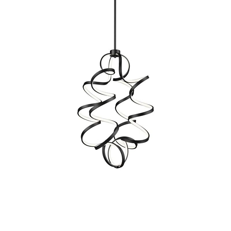 Synergy 34'' Black LED Unique Statement Pendant Light