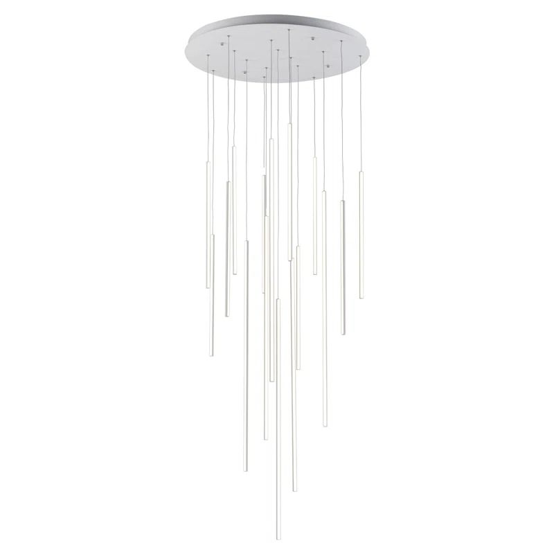 Chute 39'' White Aluminum LED Cluster Pendant