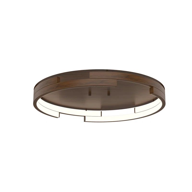 Anello Minor 19" Black LED Flush Mount with Brushed Nickel