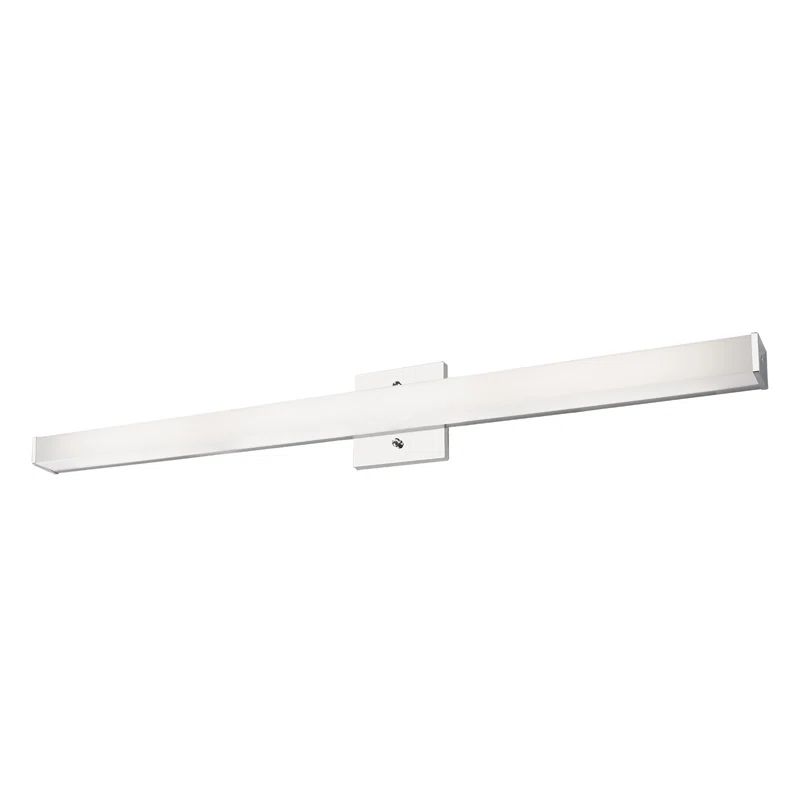 Simplistic Modern Chrome LED Vanity Light, 36"