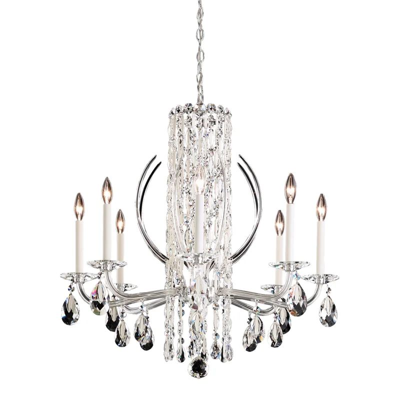 White Crystal Heritage 8-Light Chandelier