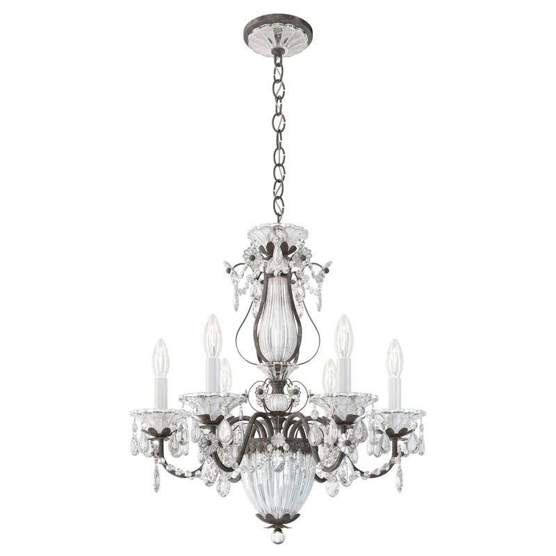 Mini Heirloom Bronze Heritage Crystal 6-Light Chandelier