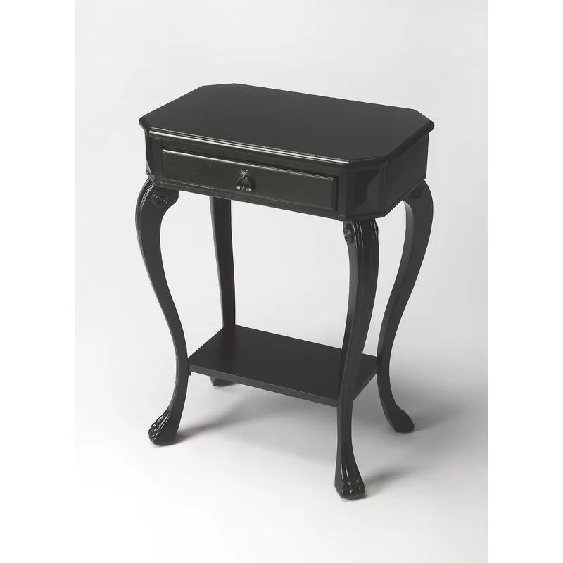 Channing Black Licorice Solid Wood Console Table with Storage