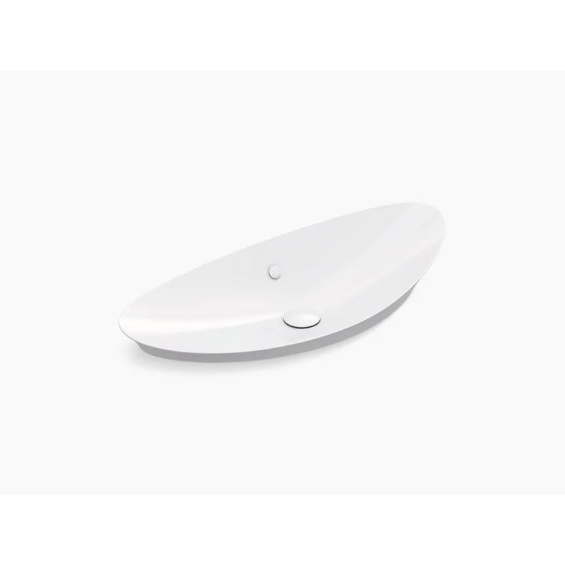 Veil® Sleek White Ceramic Trough Vessel Bathroom Sink