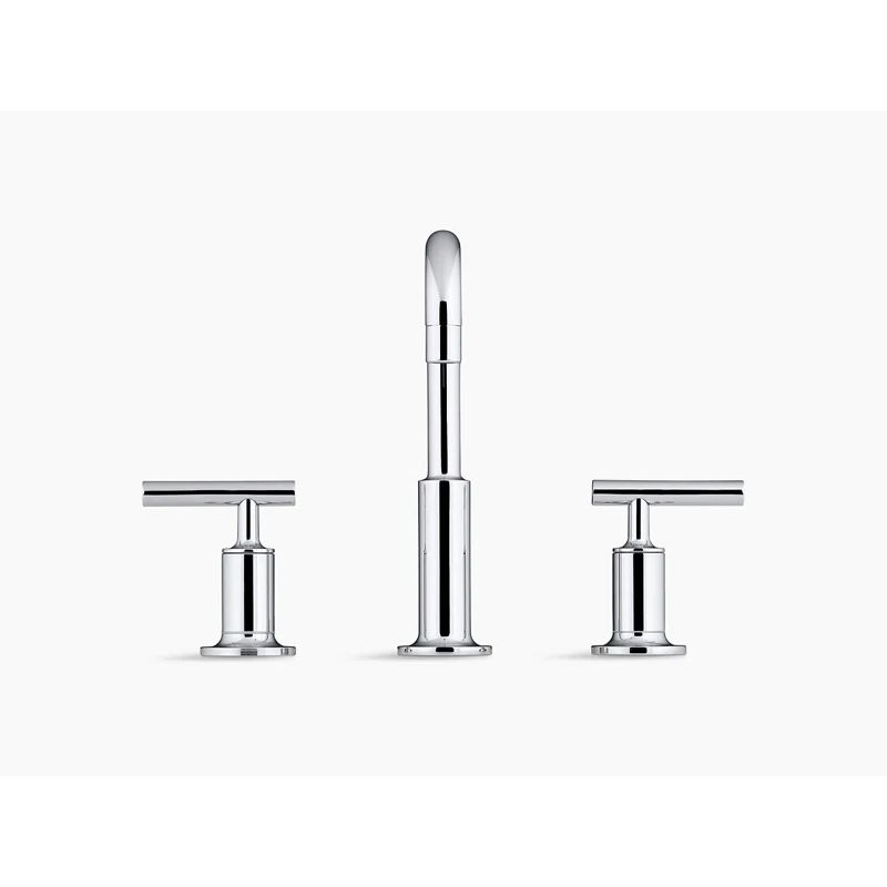 Purist Polished Chrome 8" Widespread Bathroom Sink Faucet with Low Lever Handles