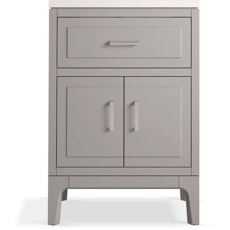 Seer 24" Mohair Grey Freestanding Single Bathroom Vanity with Quartz Top