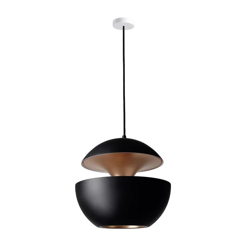 Black and Copper Aluminum Pendant Light, 18" Diameter