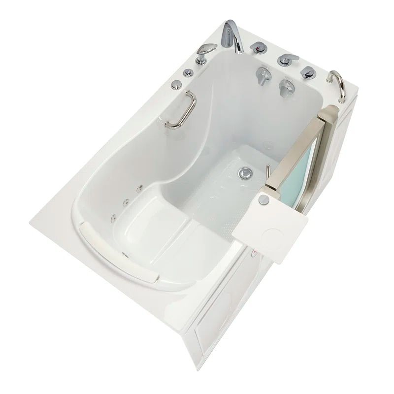 Royal 52" White Acrylic Hydro Massage Walk-In Bathtub with Heated Seat