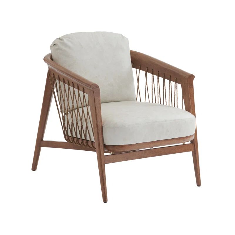 Palm Desert Ivory Leather Casual Contemporary Chair