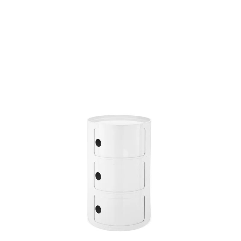 Componibili 3-Compartment White ABS Plastic Storage Unit