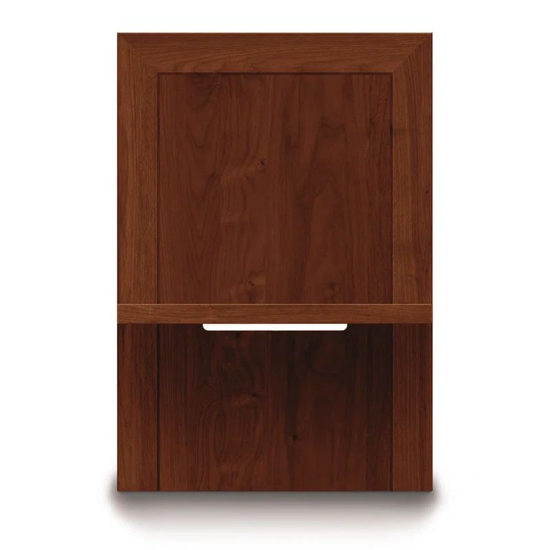 Weathered Steel Cognac Cherry Solid Wood Floating Nightstand