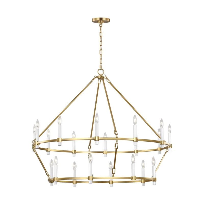 Luna 3-Light Mini Chandelier with Cascading Crystals and Brass Finish