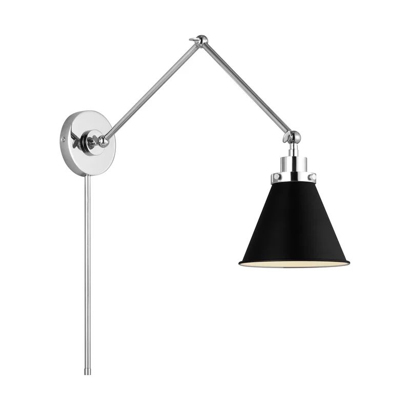 Wellfleet Midnight Black and Polished Nickel Dimmable Wall Sconce