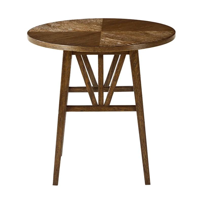 Dusk Oak Round Geometric Pattern Side Table