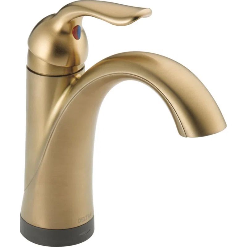 Elegant Single Hole Zinc Bathroom Faucet in Champagne Bronze