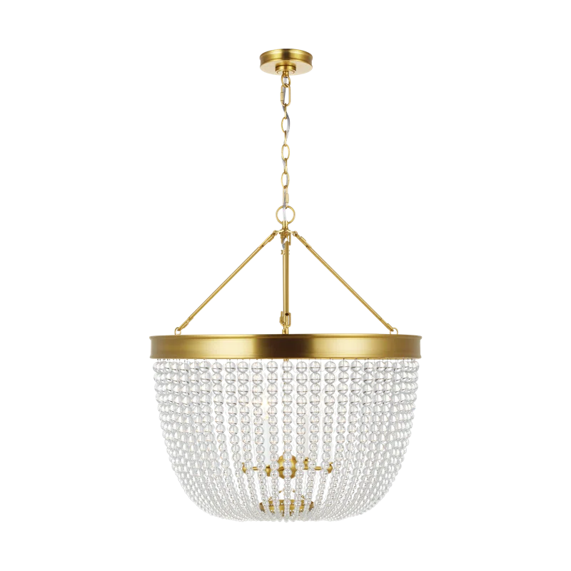 Summerhill Empire Silhouette 19" Brass & Crystal Indoor/Outdoor Pendant