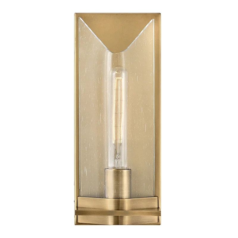 Astoria Heritage Brass 1-Light Dimmable Seedy Glass Vanity Light