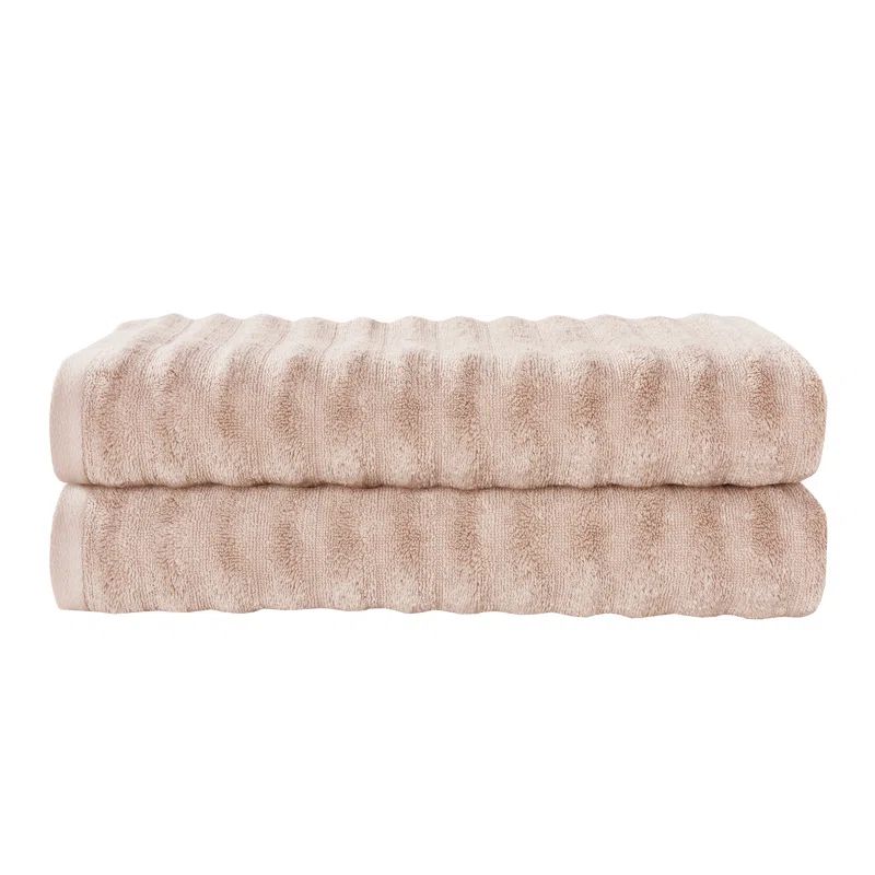 Blush Ridged Turkish Cotton Washcloth Set