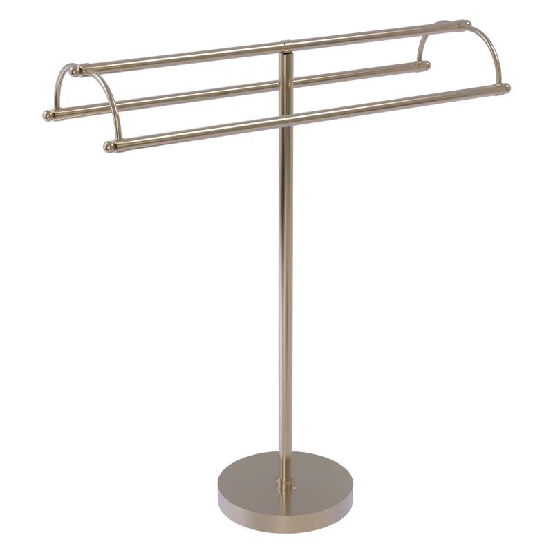 Antique Pewter Double Arm Freestanding Towel Stand