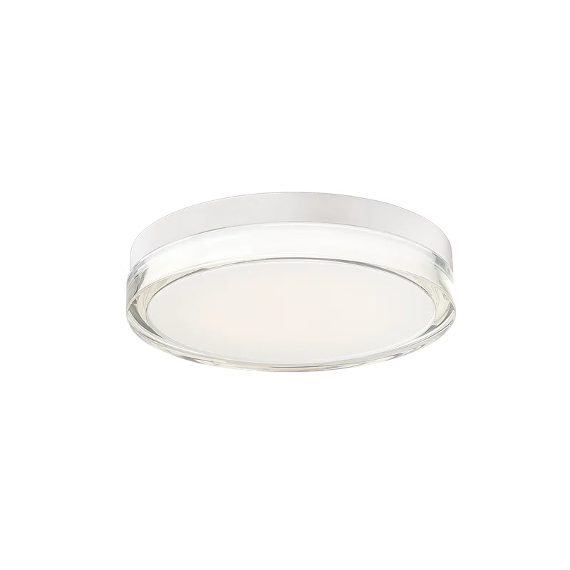 Modern 9" Aluminum Steel LED Drum Flush Mount Energy Star