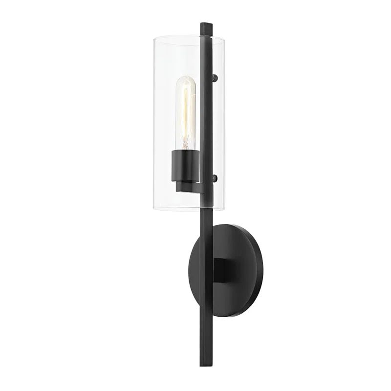 Soft Black Glass Shade Plug-In Wall Sconce