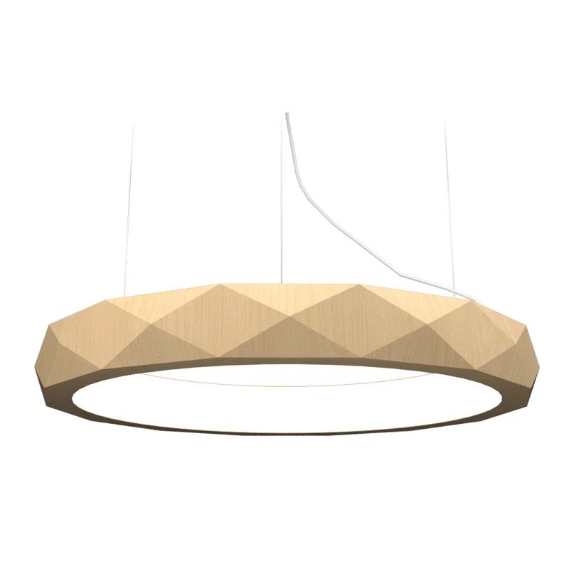 Maple Wood Contemporary LED Drum Pendant Light