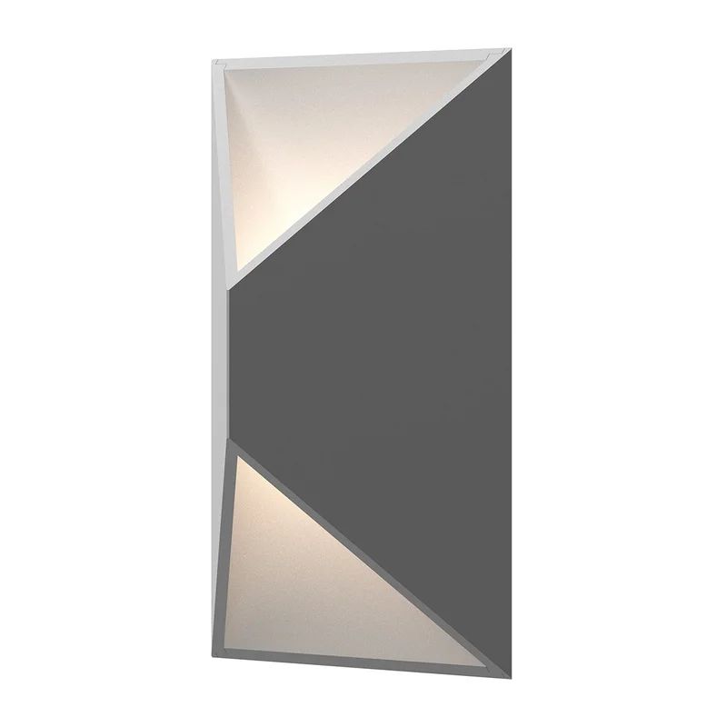 Prisma Textured Gray Triangular LED Flush Mount Sconce