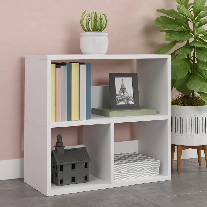 White 3-Shelf Eco-Friendly Cube Bookcase