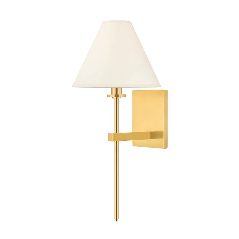 Aged Brass Dimmable Wall Sconce with Eco Paper Shade