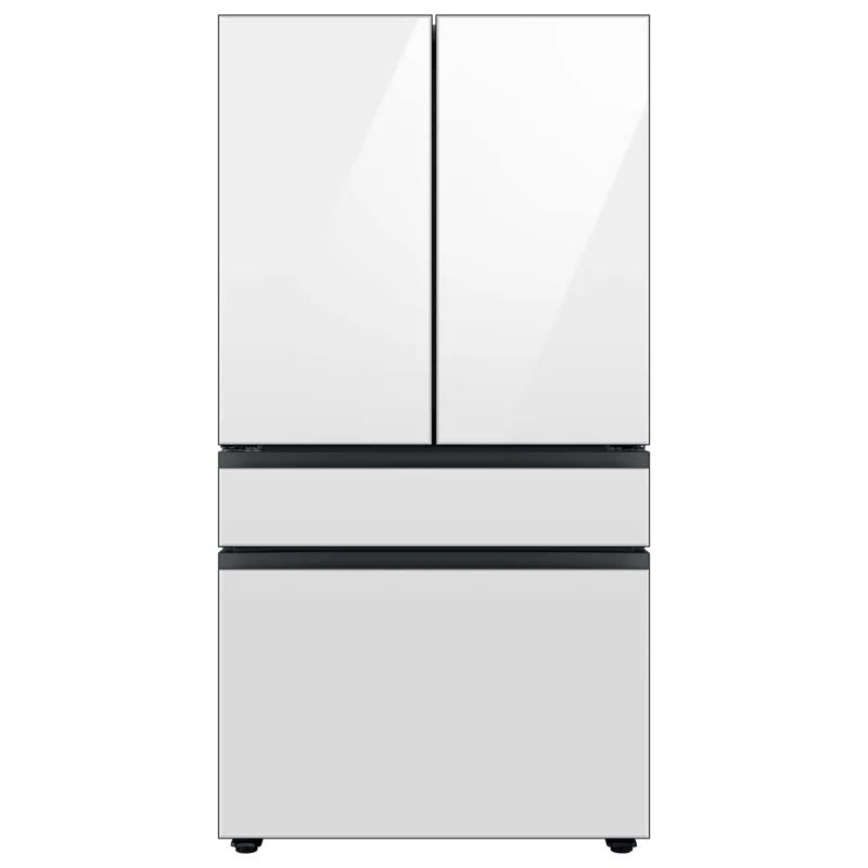 White Glass 23 cu. ft. 4-Door French Door Refrigerator