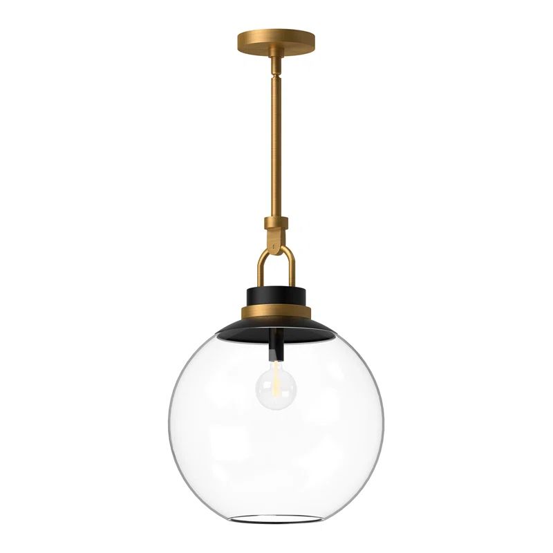 Copperfield Aged Gold Globe Pendant with Clear Glass Shade